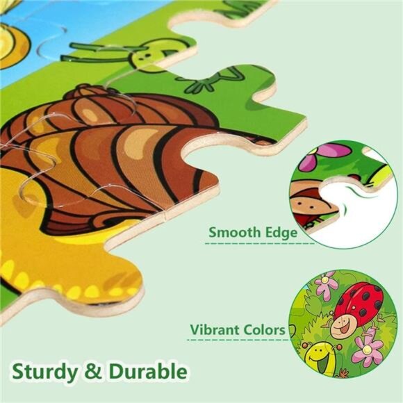 Puzzles for Kids Ages 3-5, 24 Piece Colorful Wooden Puzzles for Toddler - Picture 13 of 16